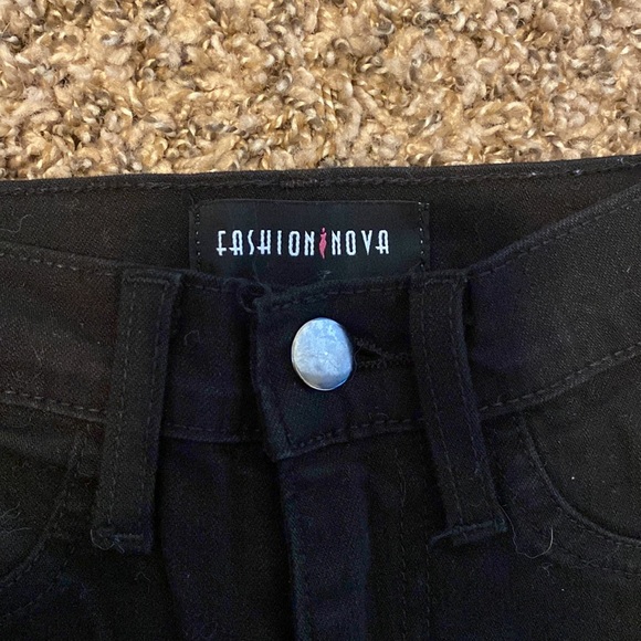 High Waisted Black Distressed Skinny Jeans - Picture 3 of 3